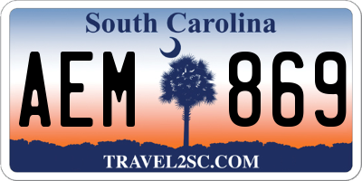 SC license plate AEM869