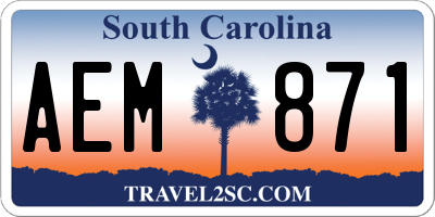 SC license plate AEM871