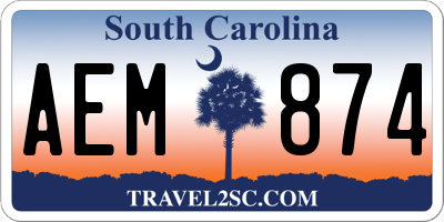 SC license plate AEM874