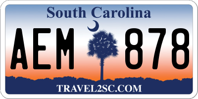 SC license plate AEM878