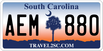 SC license plate AEM880