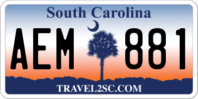 SC license plate AEM881