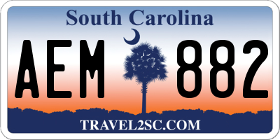 SC license plate AEM882