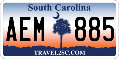 SC license plate AEM885
