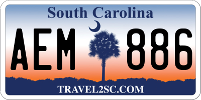 SC license plate AEM886