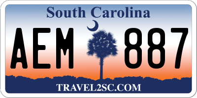 SC license plate AEM887