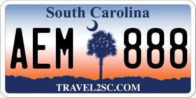 SC license plate AEM888
