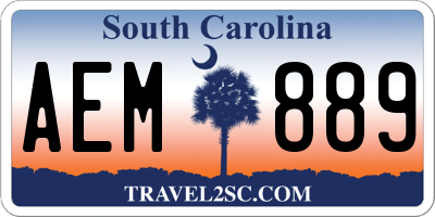 SC license plate AEM889