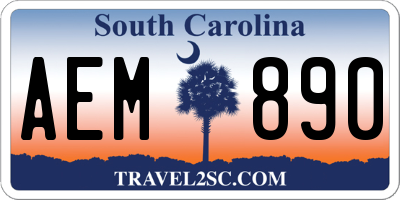 SC license plate AEM890