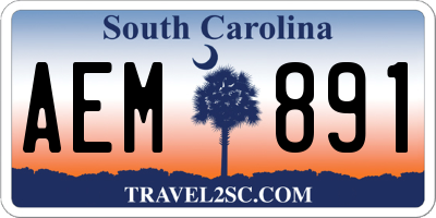 SC license plate AEM891
