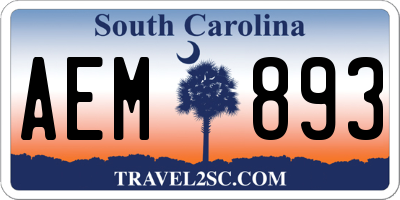SC license plate AEM893