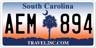 SC license plate AEM894