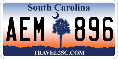 SC license plate AEM896