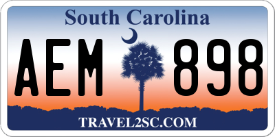 SC license plate AEM898