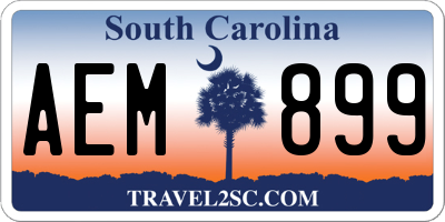 SC license plate AEM899