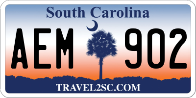 SC license plate AEM902
