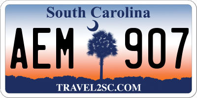 SC license plate AEM907