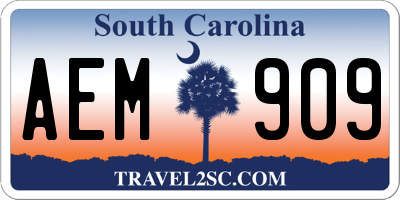 SC license plate AEM909