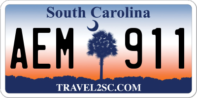 SC license plate AEM911