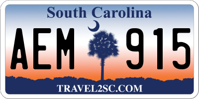 SC license plate AEM915