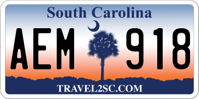 SC license plate AEM918