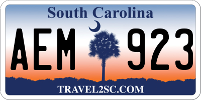 SC license plate AEM923