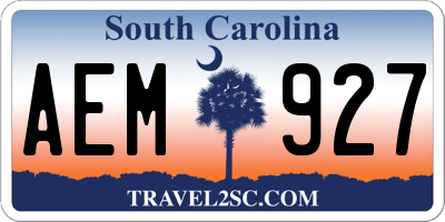SC license plate AEM927