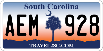SC license plate AEM928
