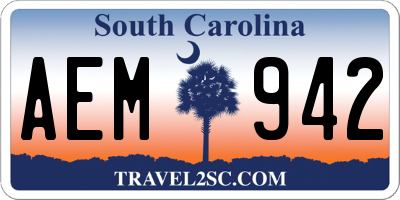 SC license plate AEM942