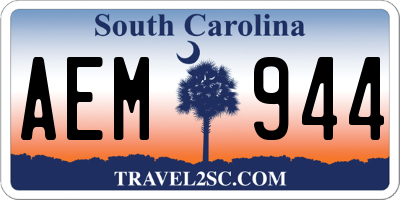 SC license plate AEM944