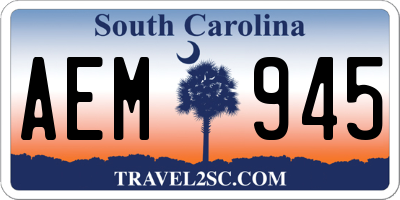 SC license plate AEM945