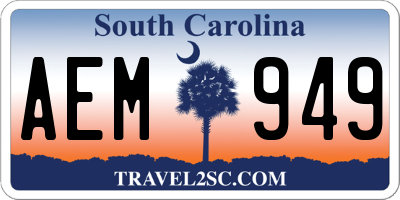 SC license plate AEM949