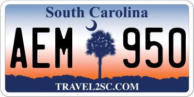 SC license plate AEM950