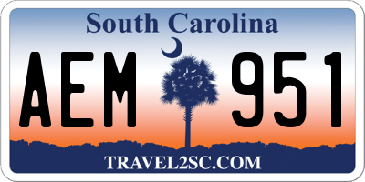 SC license plate AEM951