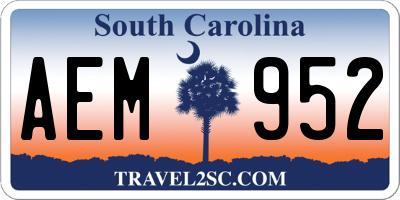 SC license plate AEM952