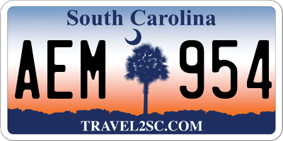 SC license plate AEM954