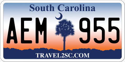 SC license plate AEM955