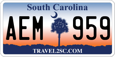 SC license plate AEM959