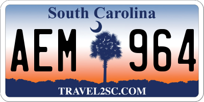 SC license plate AEM964