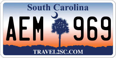 SC license plate AEM969