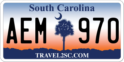 SC license plate AEM970