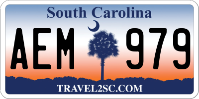 SC license plate AEM979
