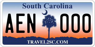 SC license plate AEN000