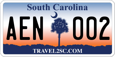 SC license plate AEN002
