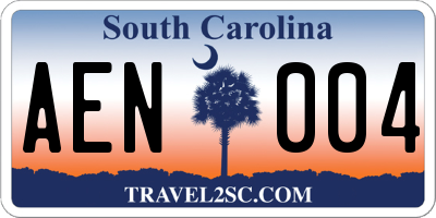 SC license plate AEN004