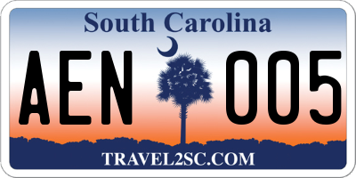 SC license plate AEN005
