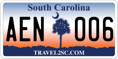 SC license plate AEN006