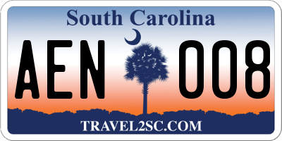 SC license plate AEN008