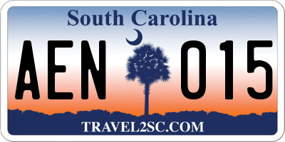 SC license plate AEN015