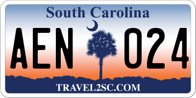 SC license plate AEN024